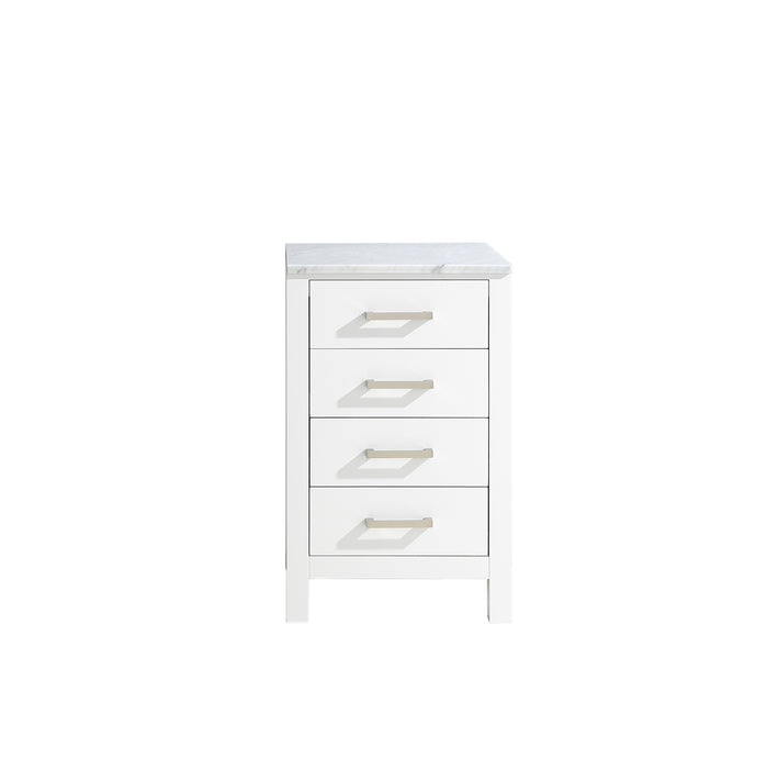 Jacques Make-Up Table, White Carrara Marble Top