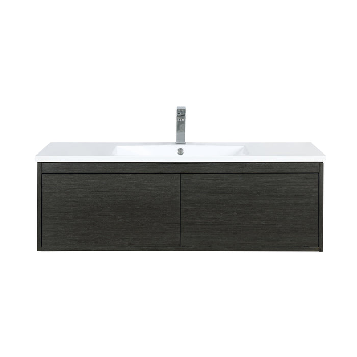 Lexora Sant 48" Iron Charcoal Bathroom Vanity and Acrylic Composite Top with Integrated Sink