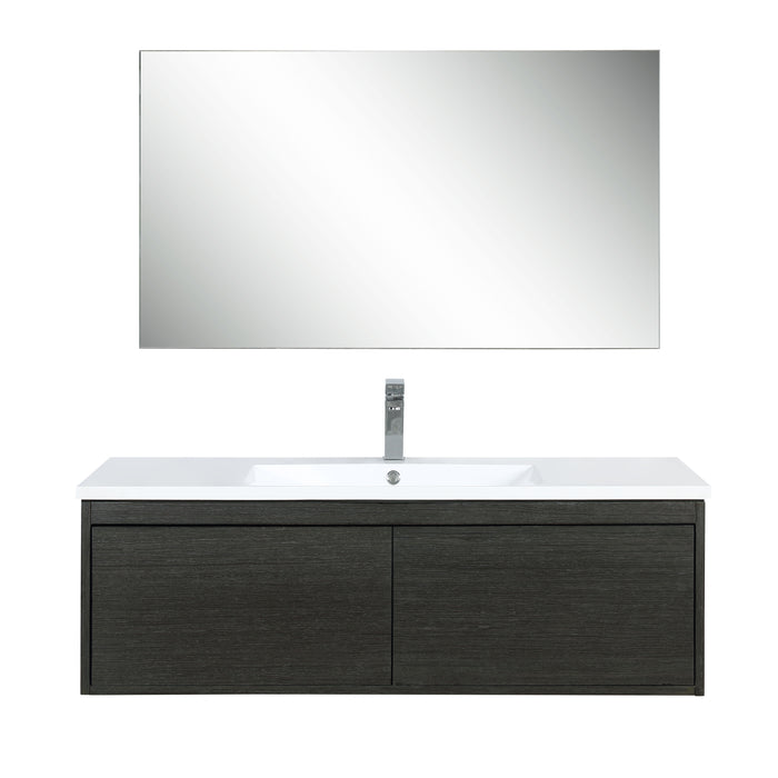 Lexora Sant 48" Iron Charcoal Bathroom Vanity and Acrylic Composite Top with Integrated Sink