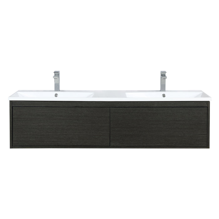 Lexora Sant 60" Iron Charcoal Double Bathroom Vanity and Acrylic Composite Top with Integrated Sinks