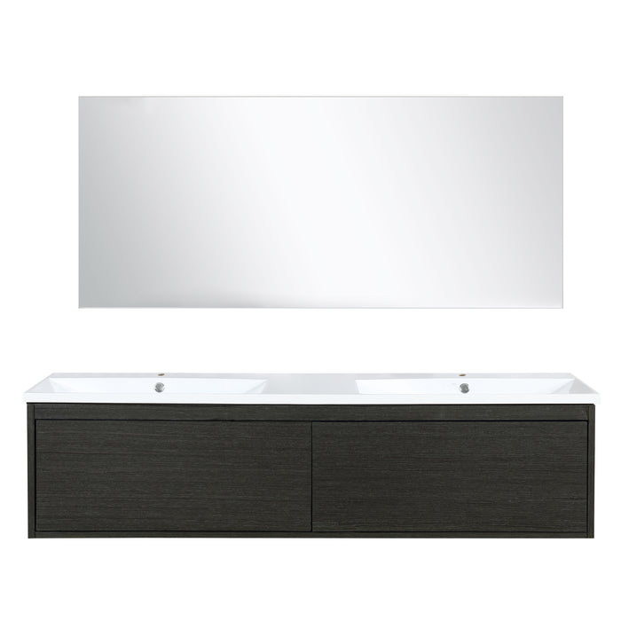 Lexora Sant 60" Iron Charcoal Double Bathroom Vanity and Acrylic Composite Top with Integrated Sinks