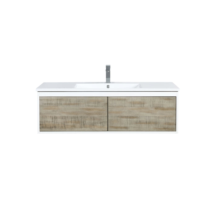 Lexora Scopi 48" Rustic Acacia Bathroom Vanity and Acrylic Composite Top with Integrated Sink