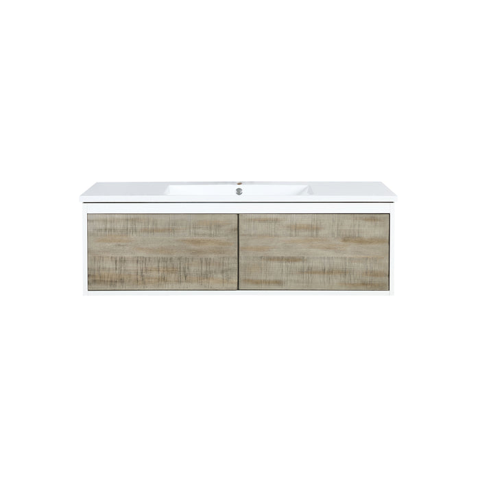 Lexora Scopi 48" Rustic Acacia Bathroom Vanity and Acrylic Composite Top with Integrated Sink