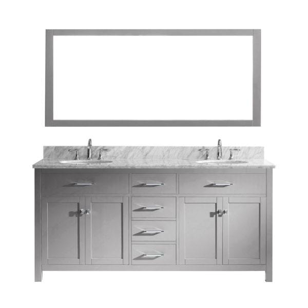 Virtu USA Caroline 72" gray double sink vanity