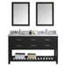 Caroline Estate 60" Double Sink Italian Carrara White Marble Top Vanity with Mirrors - Vanity Grace Store - Virtuusa