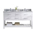 Caroline Estate 60" Double Sink Italian Carrara White Marble Top Vanity with Faucet - Vanity Grace Store - Virtuusa