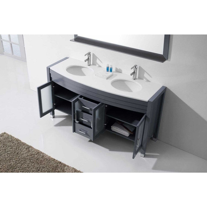 Ava 63" Double Sink White Engineered Stone Top Vanity with Faucet - Vanity Grace Store - Virtuusa