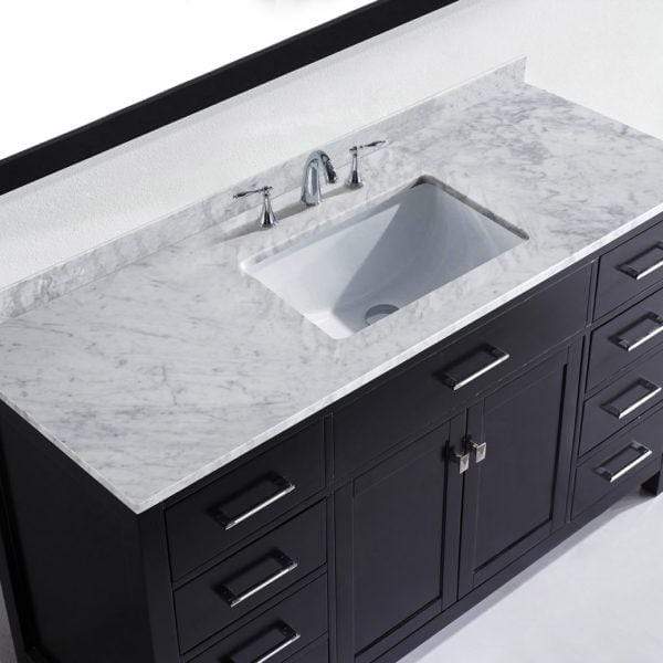 Caroline 60" Single Sink Italian Carrara White Marble Top Vanity - Vanity Grace Store - Virtuusa