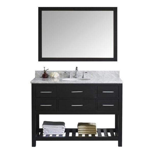 Caroline Estate 48" Single Sink Italian Carrara White Marble Top Vanity with Mirror - Vanity Grace Store - Virtuusa
