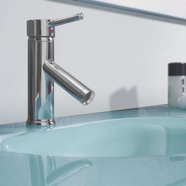 Ava 55" Single Sink White Engineered Stone Top Vanity with Faucet - Vanity Grace Store - Virtuusa