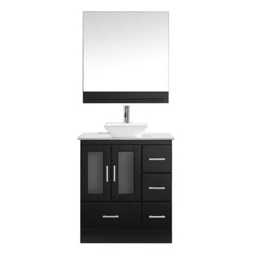 Zola 30" Single Sink White Engineered Stone Top Vanity with Faucet and Mirror - Vanity Grace Store - Virtuusa