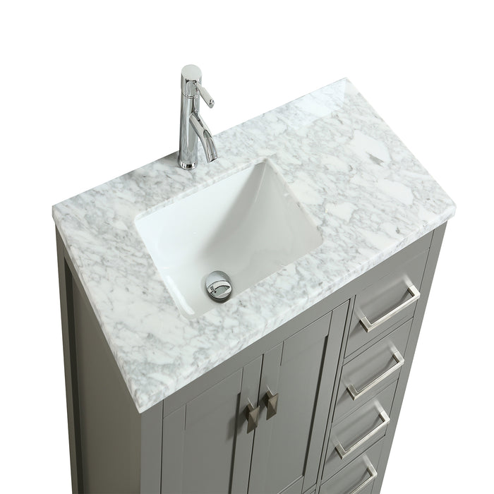 Eviva London 38" Transitional bathroom vanity with White Carrara Marble Countertop