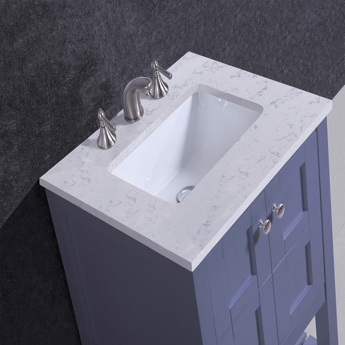 Eviva Glamor 24" Bathroom Cabinet with Marble Counter-top and Undermount Porcelian Sink