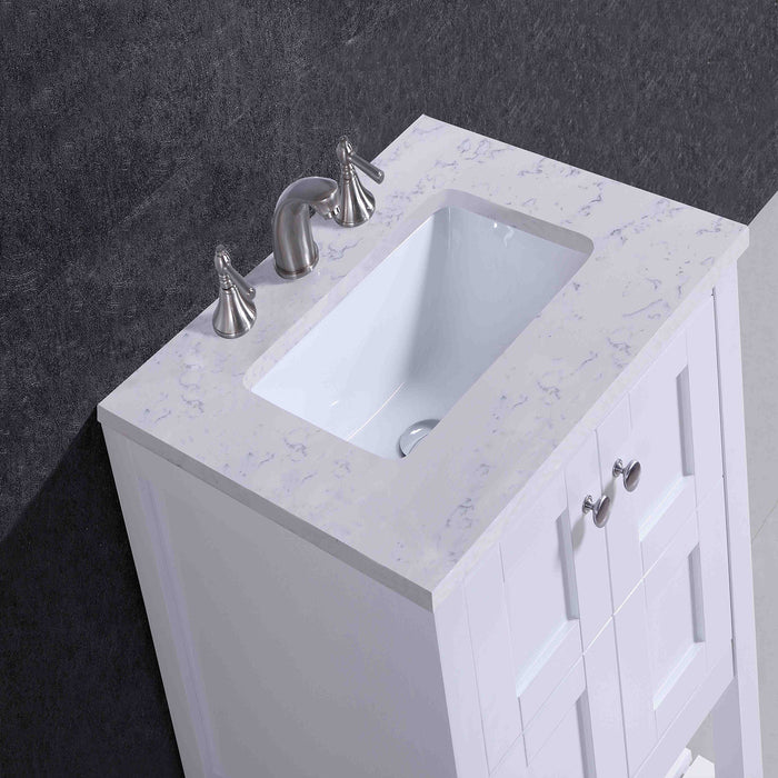 Eviva Glamor 24" Bathroom Cabinet with Marble Counter-top and Undermount Porcelian Sink