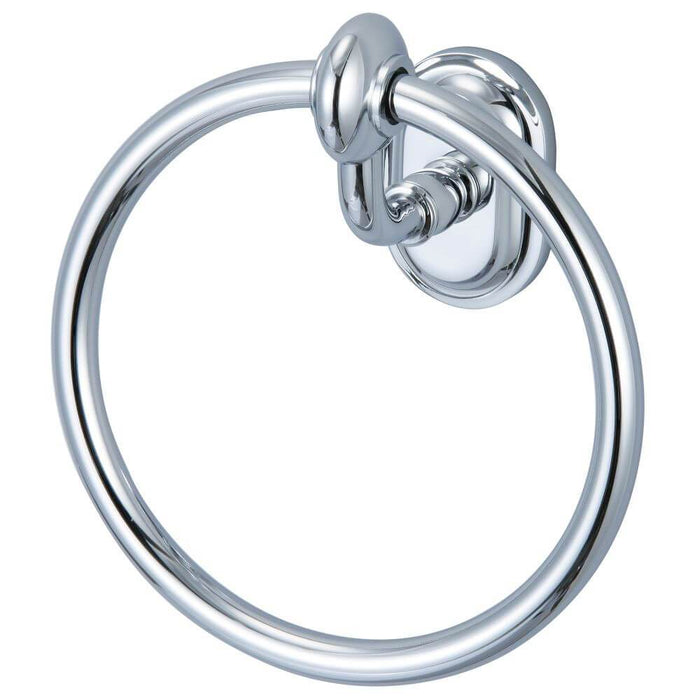 Accessory - Elegant Matching Glass Series Towel Ring In Chrome Finish