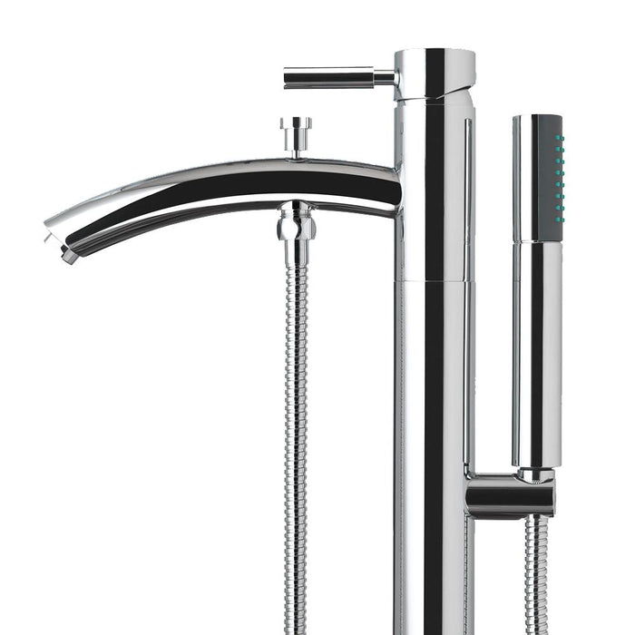 Bathroom Faucet - Taron Modern-Style Bathroom Tub Filler (Floor-mounted) In Polished Chrome