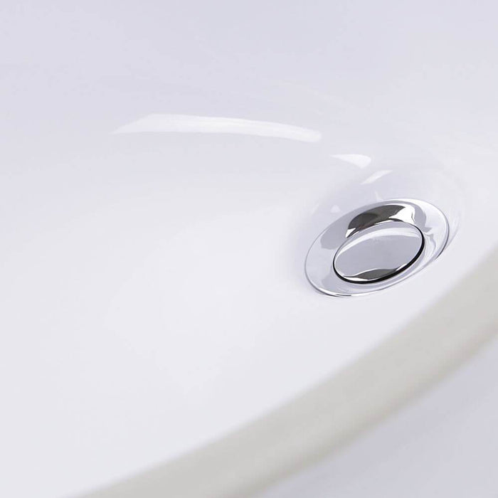 Bathroom Sink - Nantucket Sinks 15 Inch X 12 Inch White Glazed Bottom Undermount GB-15x12-W Oval Ceramic Sink