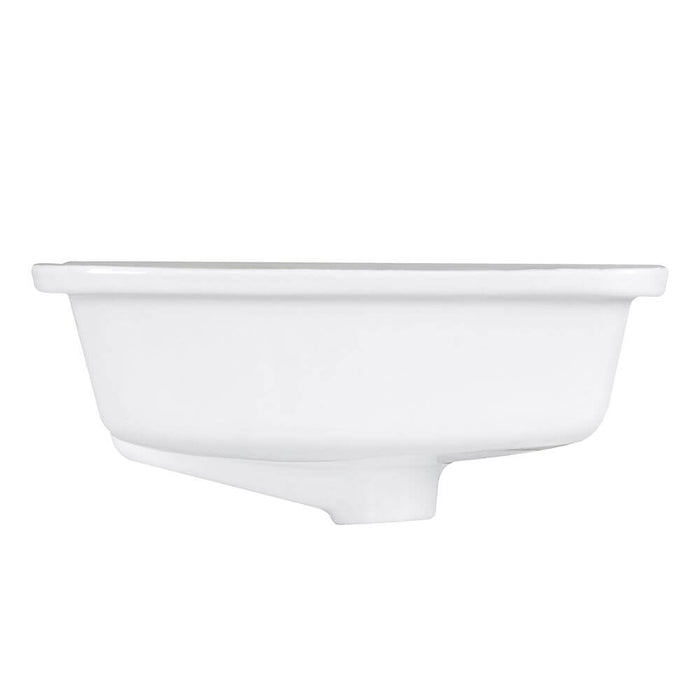 Bathroom Sink - Nantucket Sinks 17" X 13" White Glazed Bottom Undermount GB-17x13-W Rectangle Ceramic Sink