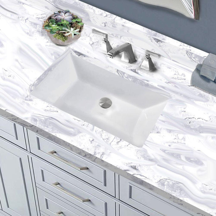 Bathroom Sink - Nantucket Sinks 19" X 11" Undermount Ceramic Sink In White UM-19x11-W