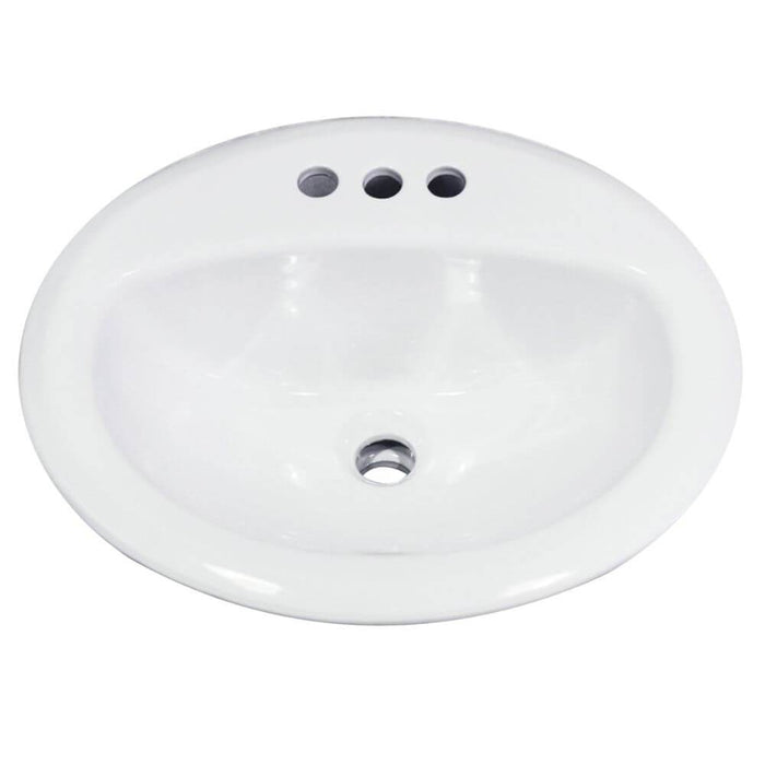Bathroom Sink - Nantucket Sinks 20.25" Drop-In Ceramic Vanity Sink DI2017-4