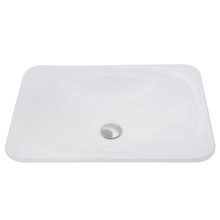 Bathroom Sink - Nantucket Sinks 21" Rectangular Drop-In Ceramic Vanity Sink DI-2114-R