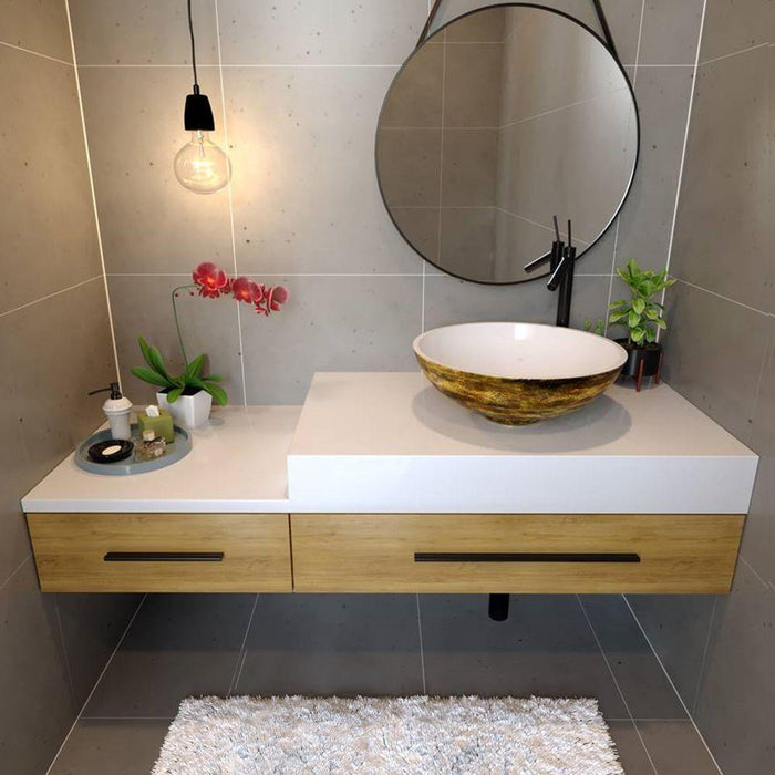 Bathroom Sink - Nantucket Sinks Drake Fireclay Hand-decorated Vanity Sink - White