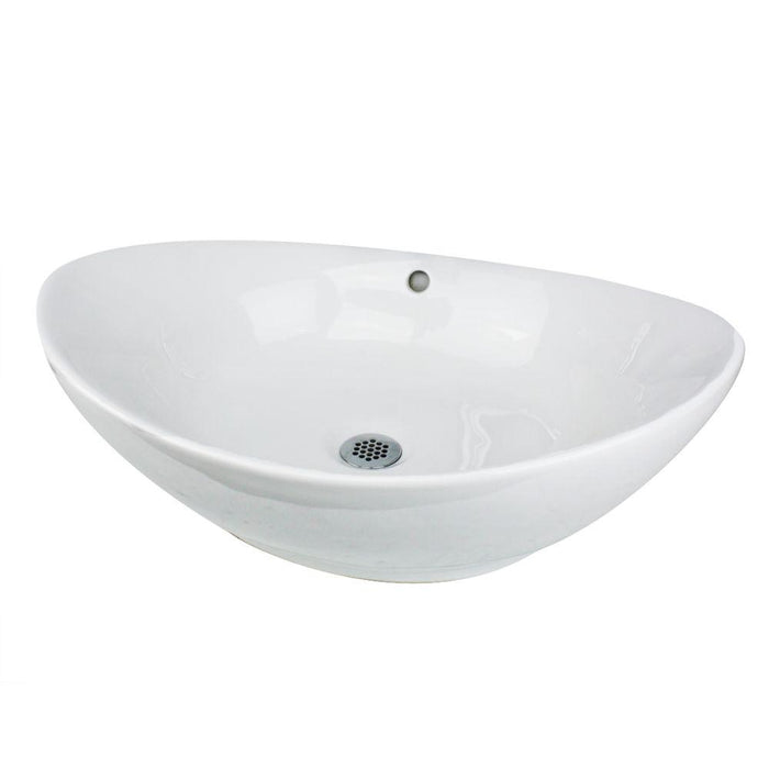 Bathroom Sink - Nantucket Sinks Oblong White Vessel Sink NSV305
