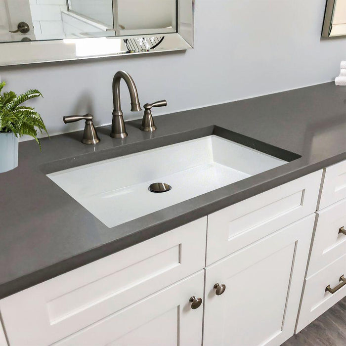 Bathroom Sink - Nantucket Sinks Rectangle White Glacierstone Sink NS-GSTR24
