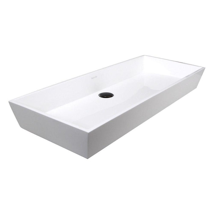 Bathroom Sink - Nantucket Sinks Rectangle White Glacierstone Sink NS-GSTR36