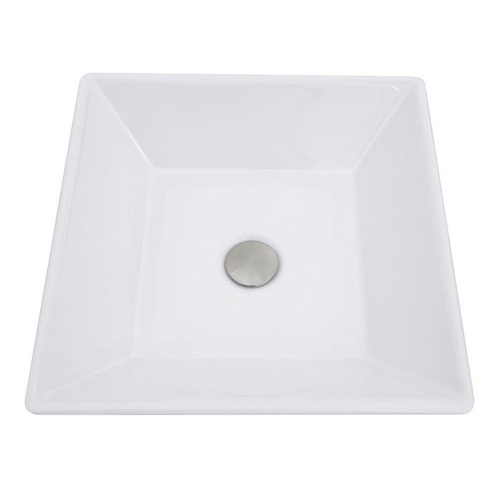 Bathroom Sink - Nantucket Sinks Square Tapered White Vessel Sink NSV109