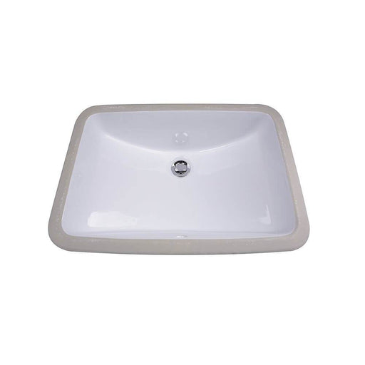 Bathroom Sink - Nantucket Sinks' White 18" X 12" Glazed Bottom Undermount GB-18x12-W Rectangle Ceramic Sink