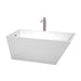 Bathtub - Hannah 59" Soaking Bathtub In White, Brushed Nickel Trim, And Brushed Nickel Floor Mounted Faucet