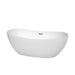 Bathtub - Rebecca 65" Freestanding Bathtub In White With Brushed Nickel Drain And Overflow Trim