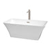 Bathtub - Tiffany 59" Small Soaking Bathtub In White, Brushed Nickel Trim, And Brushed Nickel Floor Mounted Faucet