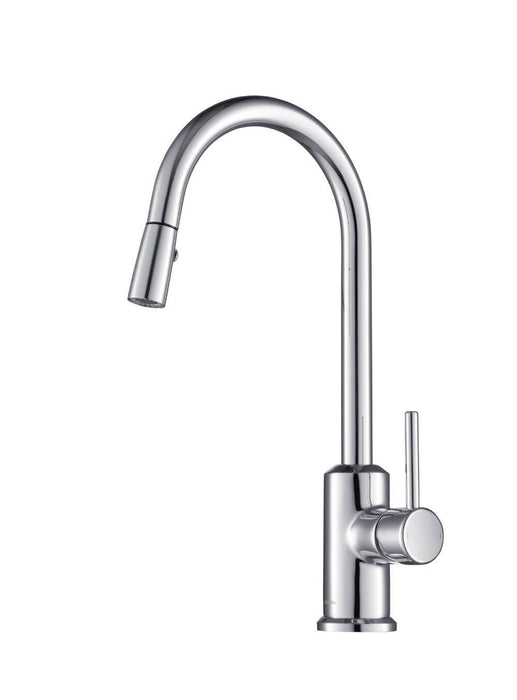 Kitchen Faucet - Stufurhome Brighton Kitchen Faucet W/ Spray Head Gooseneck Chrome Single Lever Mixer