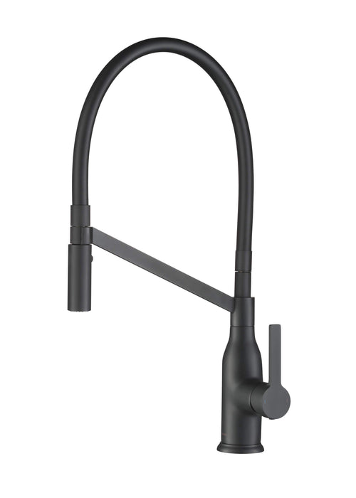 Kitchen Faucet - Stufurhome Vallant Kitchen Faucet W/ Spray Head Gooseneck Single Lever Mixer In Matte Black