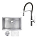 Kitchen Sink - 30" X 22" Zero Radius Single Bowl Stainless Steel Hand Made Apron Front Kitchen Sink W/ Drain, Strainer, Bottom Grid, And Single Hole Faucet