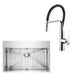 Kitchen Sink - 33" X 22" Small Radius Single Bowl Stainless Steel Hand Made Drop In Kitchen Sink W/ Drain, Strainer, Bottom Grid, And Single Hole Faucet