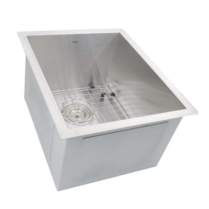 Kitchen Sink - Nantucket Sinks 15" Pro Series Rectangle Undermount Zero Radius Stainless Steel Bar/Prep Sink