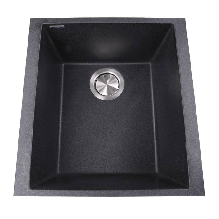 Kitchen Sink - Nantucket Sinks 17" Single Bowl Undermount Granite Composite Bar-Prep Sink Black