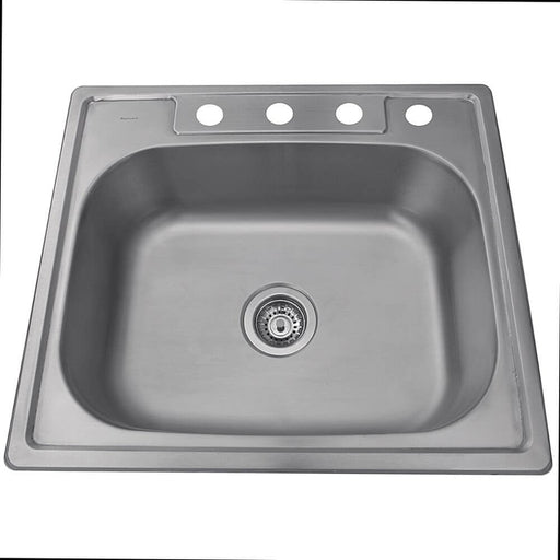 Kitchen Sink - Nantucket Sinks 25" Small Rectangle Single Bowl Self Rimming Stainless Steel Drop In Kitchen Sink, 18 Gauge