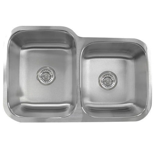 Kitchen Sink - Nantucket Sinks 32" 60/40 Double Bowl Undermount Stainless Steel Kitchen Sink, 18 Gauge, NS6040-18