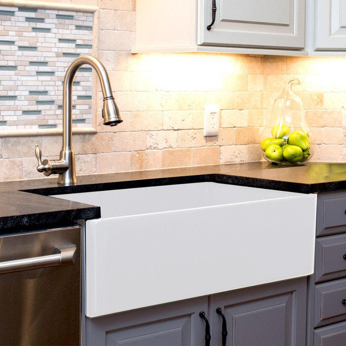 Kitchen Sink - Nantucket Sinks 36" Farmhouse Fireclay Sink With Offset Drain And Grid