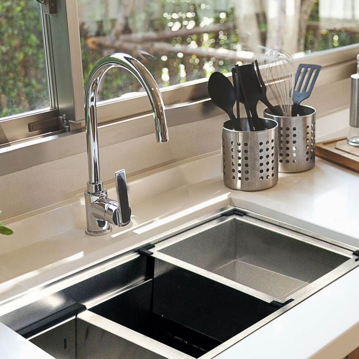 Kitchen Sink - Nantucket Sinks 36" Pro Series Large Prep Station Undermount Stainless Steel Single Bowl Kitchen Sink W/ Compatible Accessories