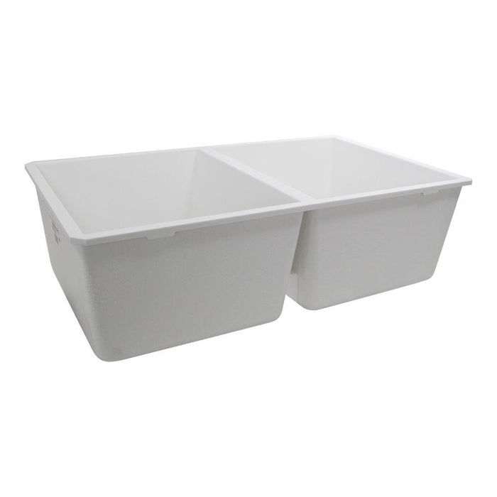 Kitchen Sink - Nantucket Sinks 50/50 Double Bowl Undermount Granite Composite White