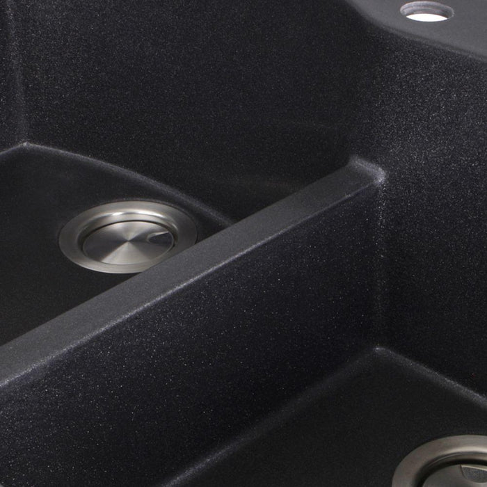 Kitchen Sink - Nantucket Sinks 60/40 Double Bowl Dual-mount Granite Composite Black