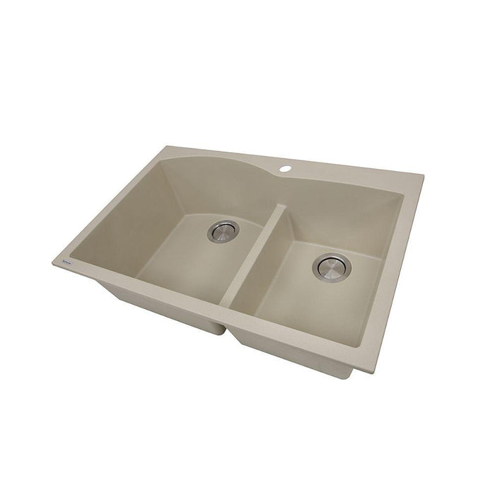 Kitchen Sink - Nantucket Sinks 60/40 Double Bowl Dual-mount Granite Composite Sand