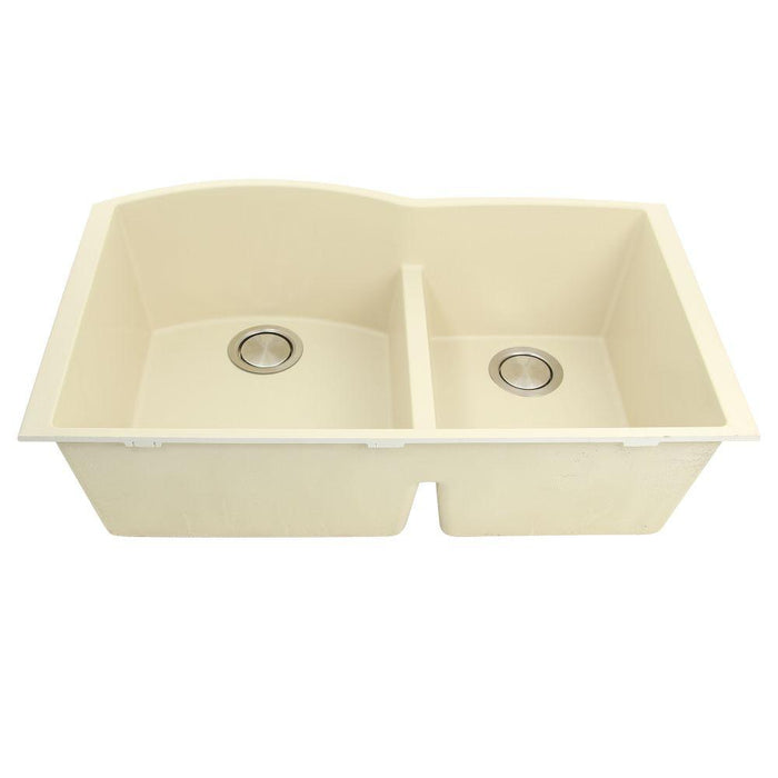 Kitchen Sink - Nantucket Sinks 60/40 Double Bowl Undermount Granite Composite Sand
