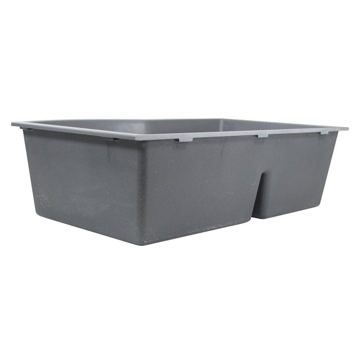 Kitchen Sink - Nantucket Sinks 60/40 Double Bowl Undermount Granite Composite Titanium
