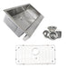 Kitchen Sink - Nantucket Sinks' EZApron33-5.5 Patented Design Pro Series Single Bowl Undermount Stainless Steel Kitchen Sink W/ 5.5" Apron Front